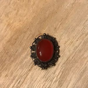 Vintage Burgundy Brooch